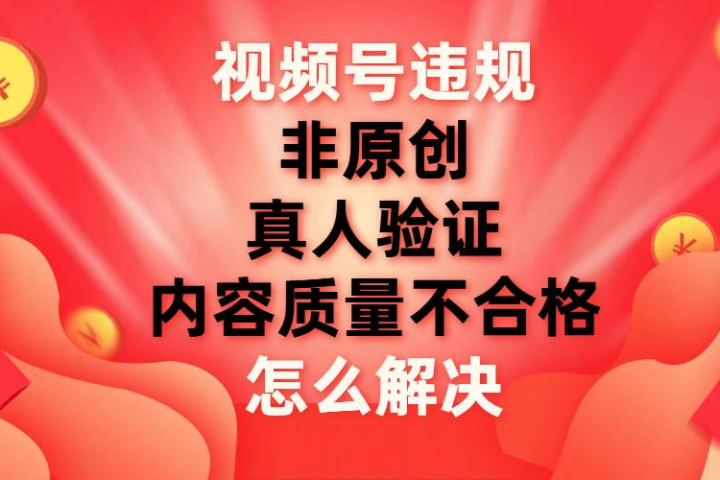 最新视频号【非原创，内容质量不合格，真人验证】违规怎么解决创客之家-网创项目资源站-副业项目-创业项目-搞钱项目创客之家