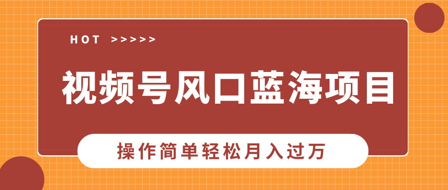 视频号风口蓝海项目，中老年人的流量密码，操作简单轻松月入过万创客之家-网创项目资源站-副业项目-创业项目-搞钱项目创客之家